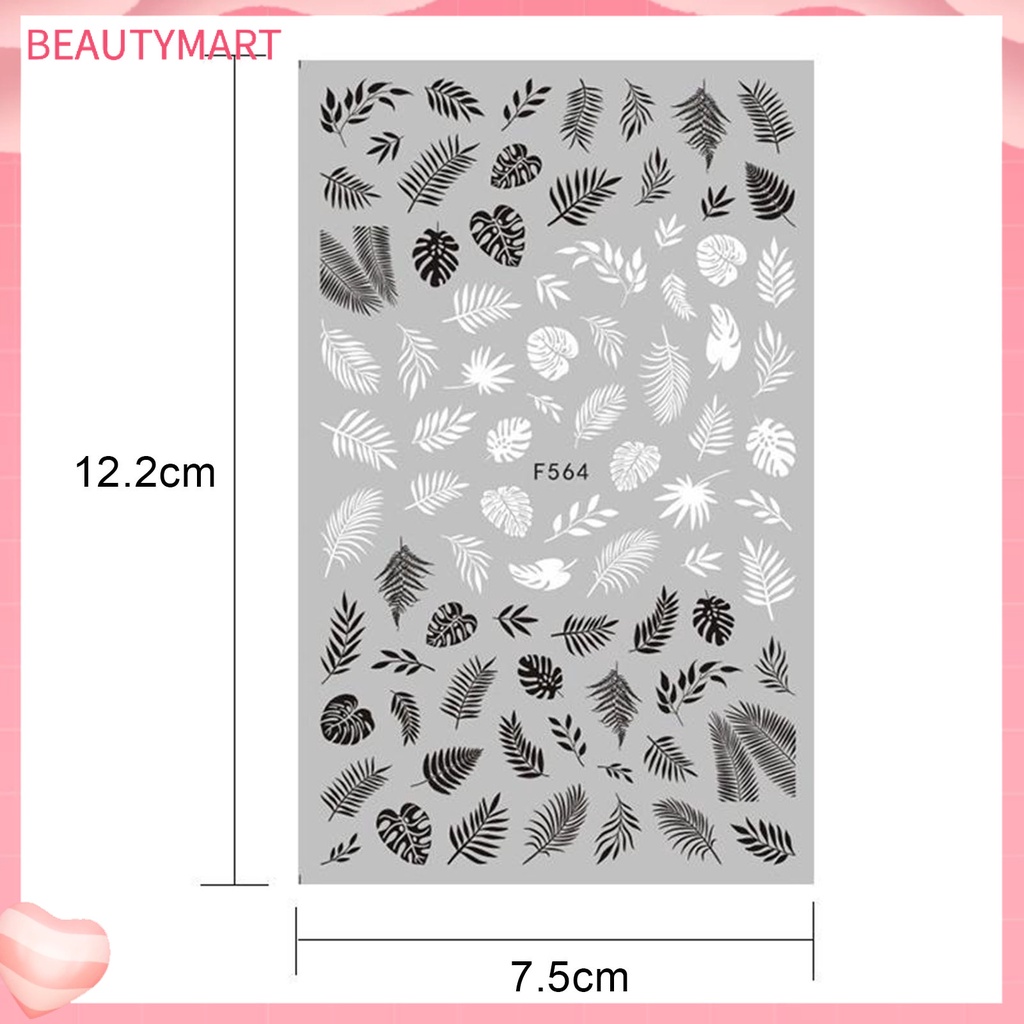 Miếng Dán Trang Trí Móng Tay 3D Tự Dính Lâu Trôi Đa Năng Màu Sắc Tương Phản Dành Cho Nữ