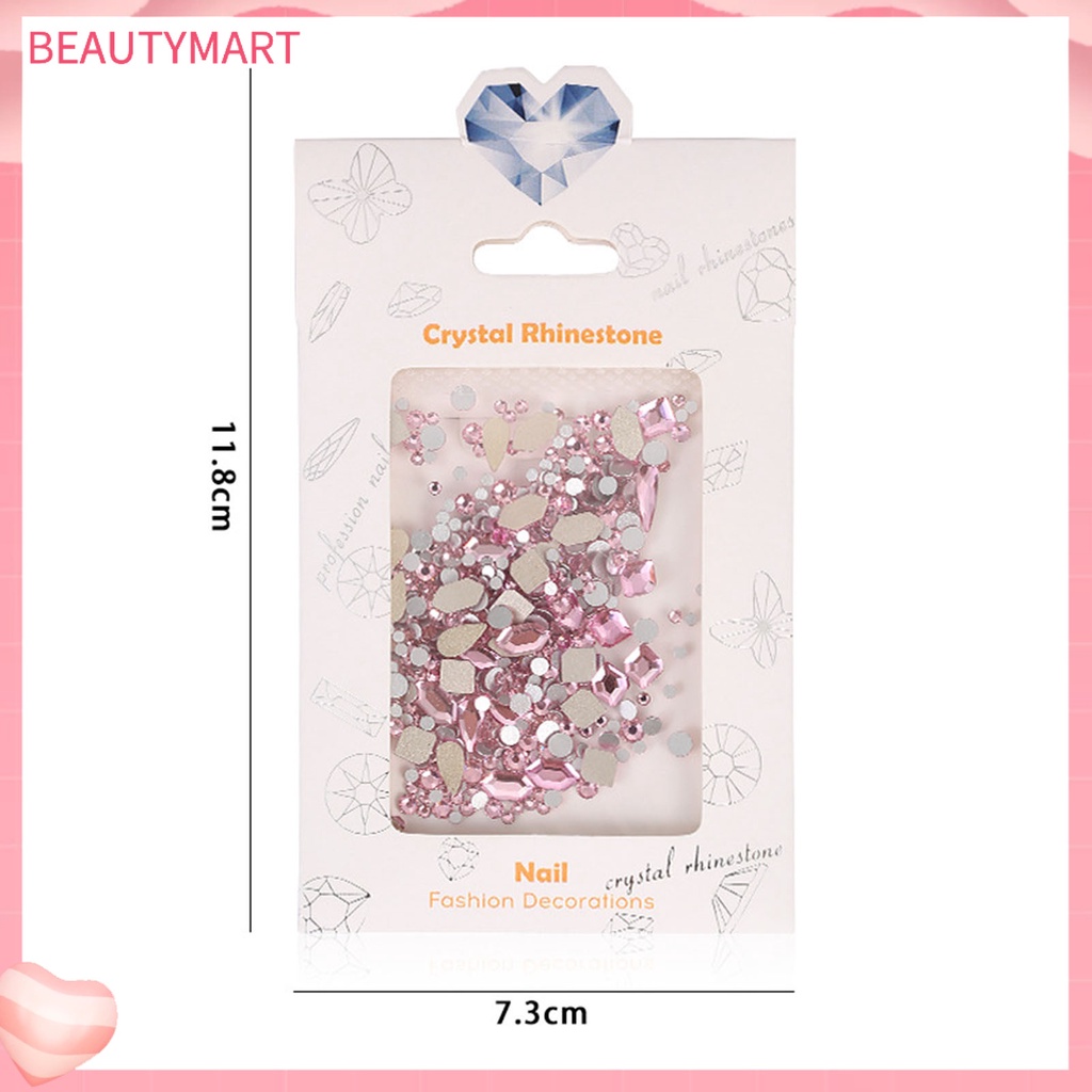 1 Túi Phụ Kiện Trang Trí Móng Tay Hiệu Ứng Kính 3D Nhiều Màu Sắc Lấp Lánh Dễ Sử Dụng