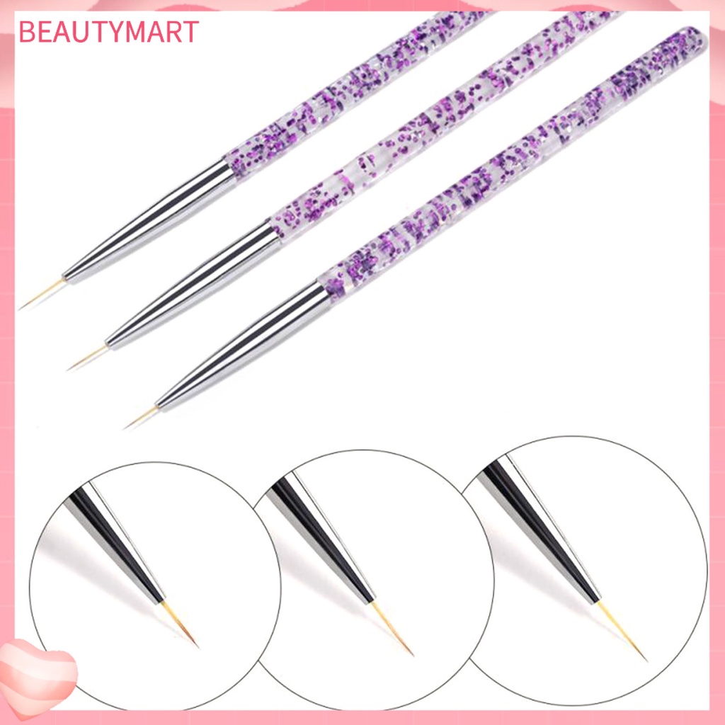 Set 3 Bút Vẽ Móng Nghệ Thuật Bằng Nhựa Siêu Nhẹ Đa Năng Màu Sắc Sống Động