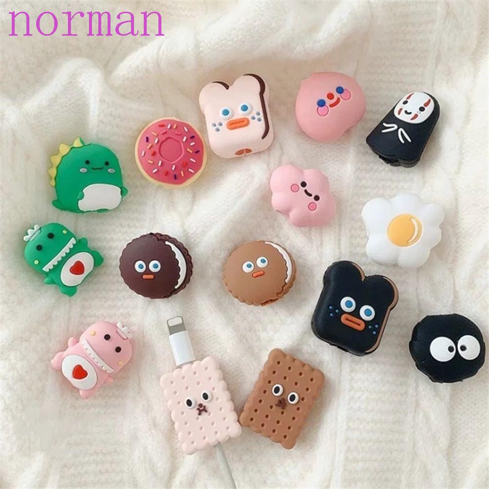 Norman Vỏ Bọc Bảo Vệ Dây Cáp Sạc USB Họa Tiết Hoạt Hình Dễ Thương