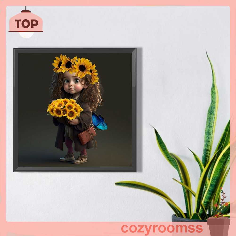 Tranh Đính Đá Kim Cương Toàn Bộ 5D DIY Hình Vẽ Cô Gái Trang Trí Nhà Cửa