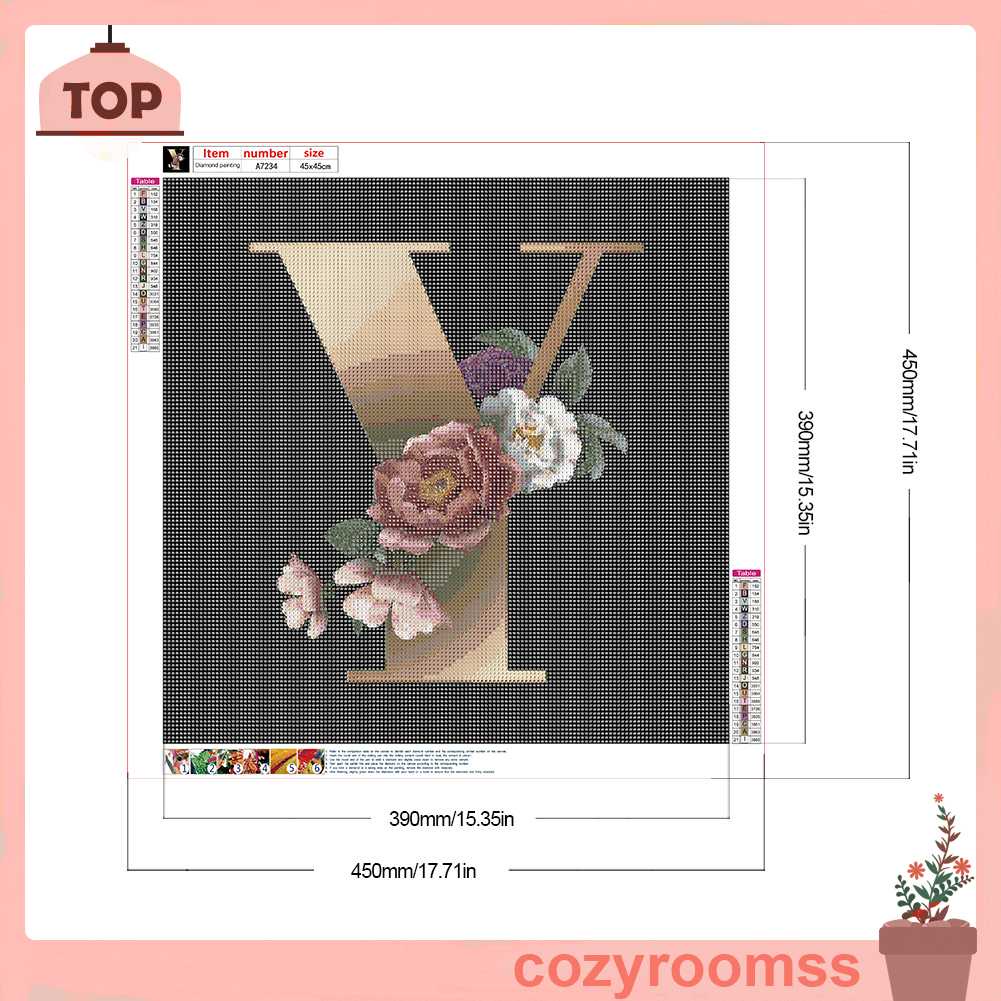 Bộ Tranh Đính Đá 5D Họa Tiết Chữ Y Độc Đáo DIY Dùng Trang Trí Nhà Cửa