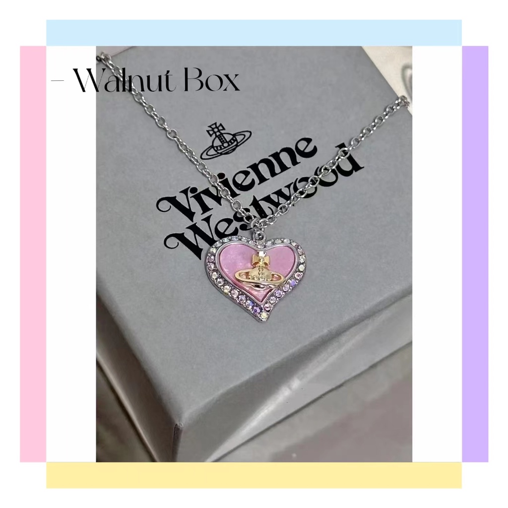 Bộ Dây Chuyền + Bông Tai Hình Trái Tim Vỏ Sò Đính Đá Zircon Sang Trọng