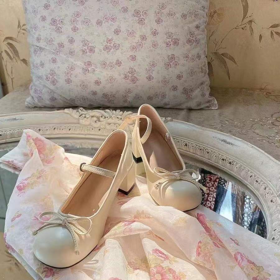 Giày Búp Bê Mary Jane Mũi Tròn Gót Dày Thoải Mái Dễ Thương Cho Bạn Gái 3R5F