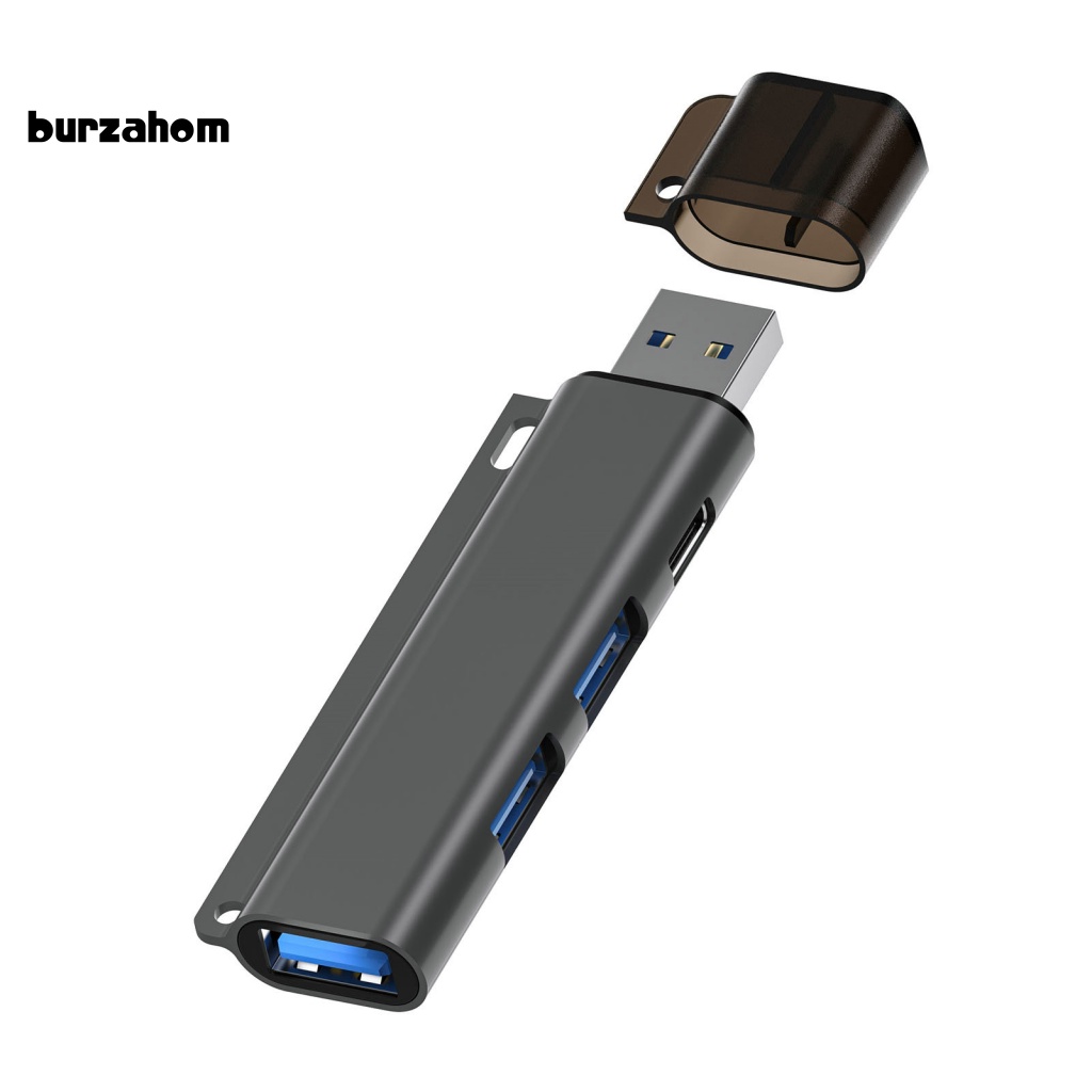 Đế Sạc 4 Trong 1 3 Cổng USB 1 Type-C OTG Tốc Độ Cao Bằng Hợp Kim Nhôm Cho Máy Tính