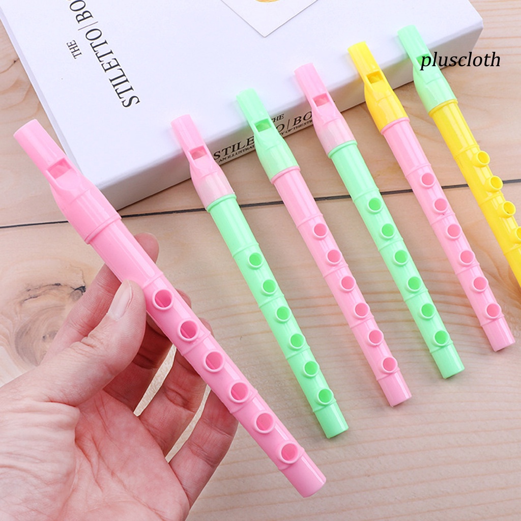Set 10 Sáo Đồ Chơi 6 Lỗ Mini Di Động Có Thể Tháo Rời Thiết Kế Hoạt Hình Cho Bé