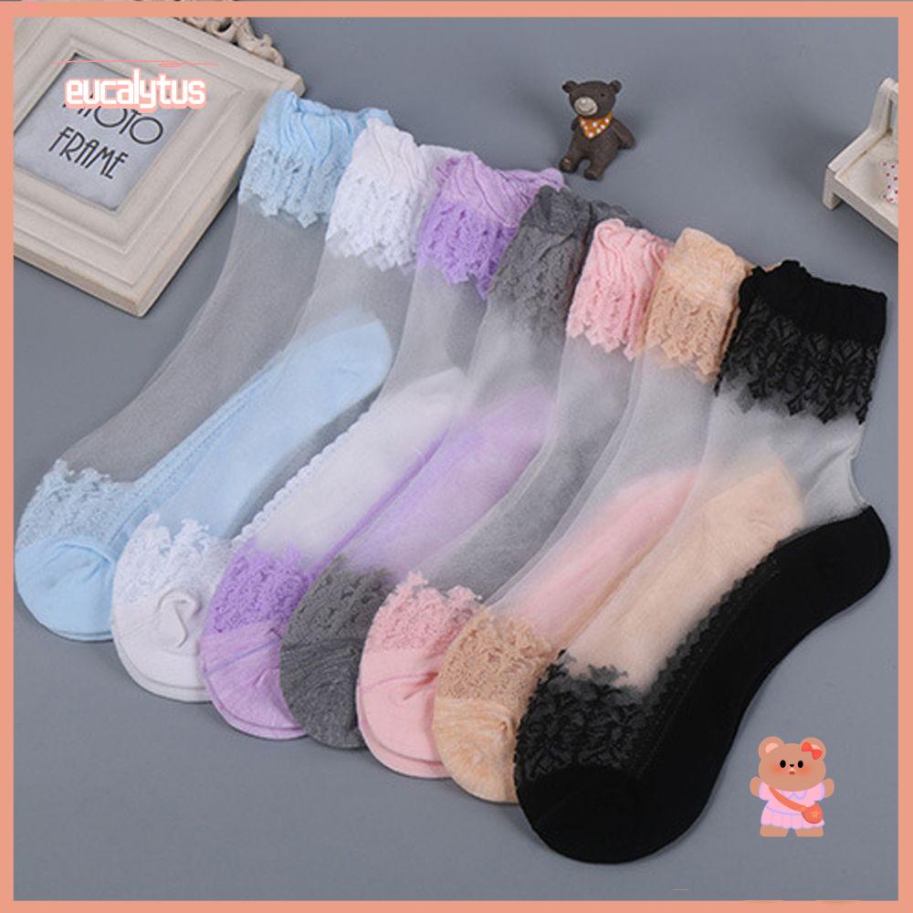 Eutus Vớ Mắt Cá Chân Dệt Kim Siêu Mỏng Trong Suốt Thời Trang Mùa Hè Cho Nữ