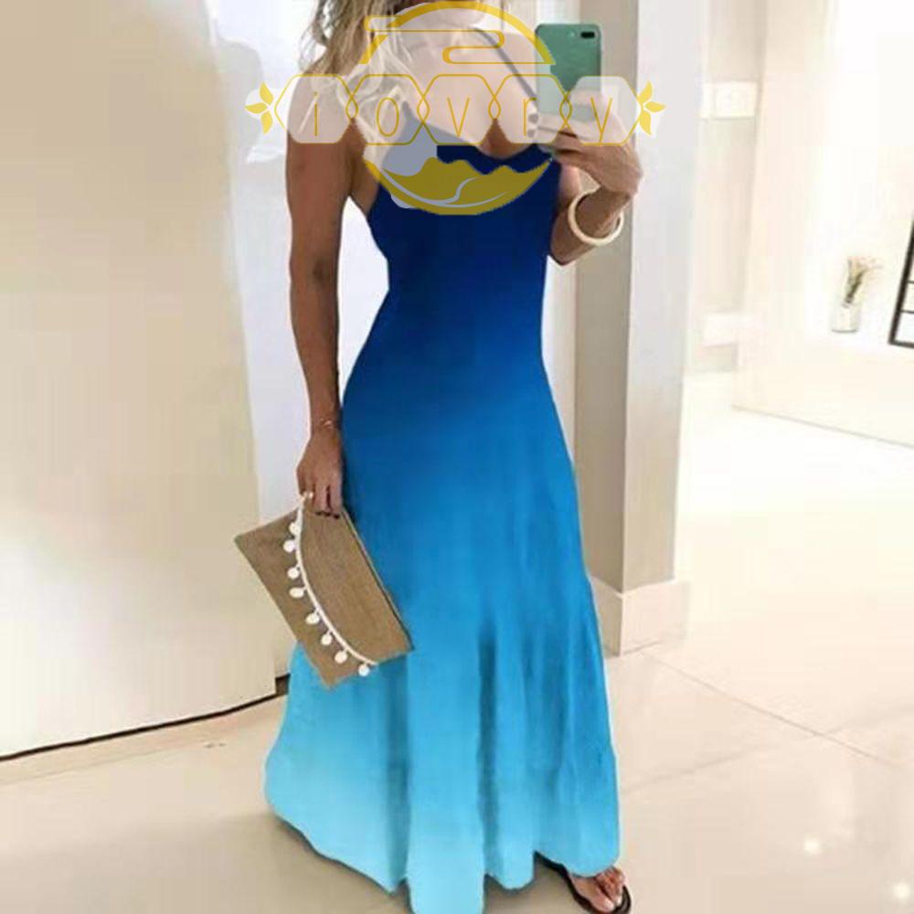 Đầm Hai Dây Họa Tiết Kẻ Sọc Màu Ngà Thời Trang Mùa Hè Cho Nữ