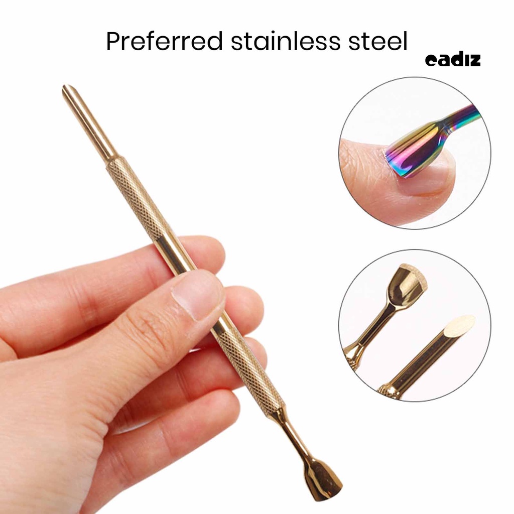 Dụng Cụ Đẩy Biểu Bì Cắt Móng Hai Đầu Hình Tròn / Cong Bằng Thép Không Gỉ Dùng Chăm Sóc Móng Tay