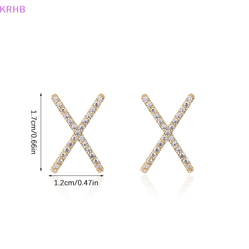 1 Đôi Khuyên Tai Chữ X Đính Đá Thời Trang Dành Cho Nữ Mới
