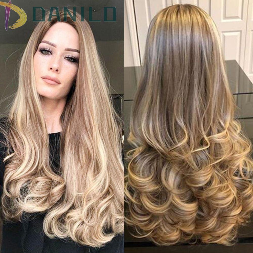 Tóc Giả DANILO Kiểu Xoăn Dài Chịu Nhiệt Độ Cao Màu Nâu Thời Trang Cho Nữ
