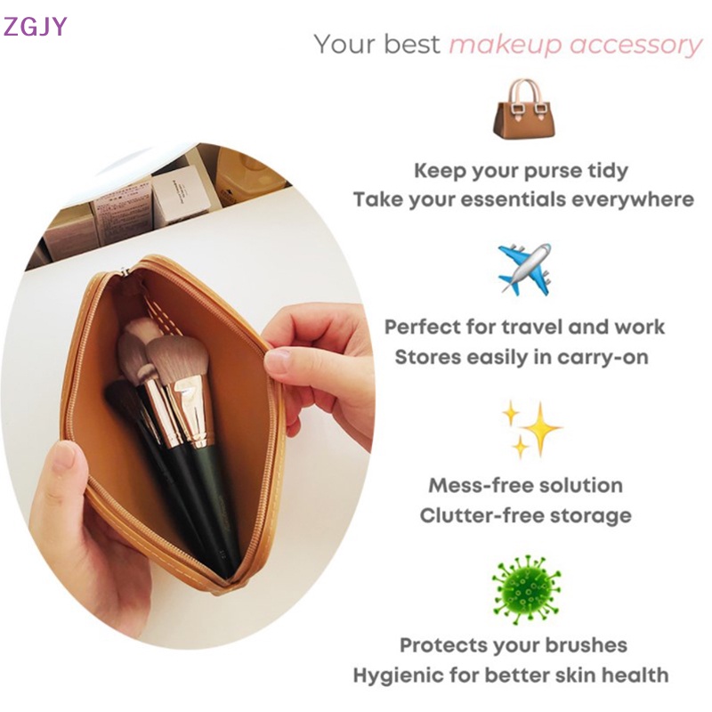 Túi Đựng Cọ Trang Điểm Bằng Silicon Hình Vuông Đơn Giản Thời Trang Mới