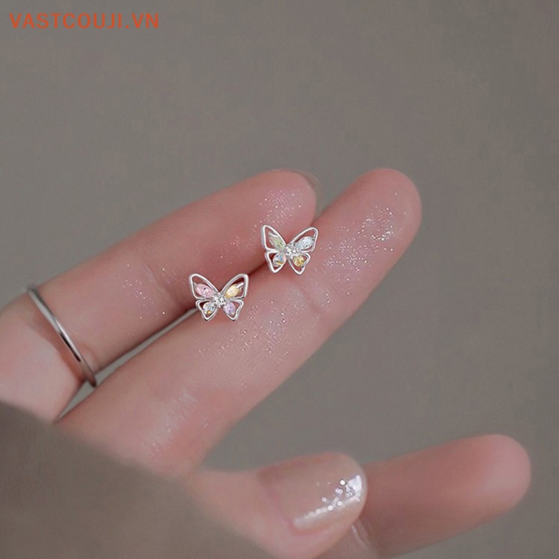 Khuyên Tai Hình Bướm Đính Đá Zircon Sang Trọng Cho Nữ