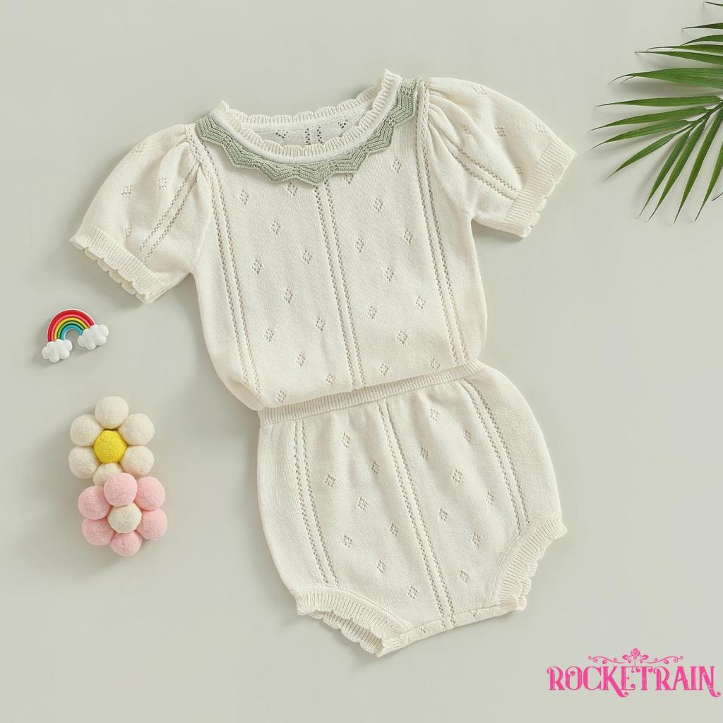 Set Áo Thun Ngắn Tay + Quần Short Lưng Thun Thời Trang Cho Bé Gái