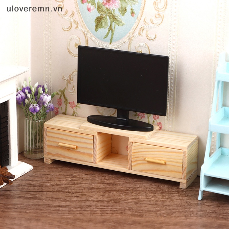 Mô Hình TV Đứng Để Bàn Trang Trí Nhà Búp Bê Tỉ Lệ 1: 12