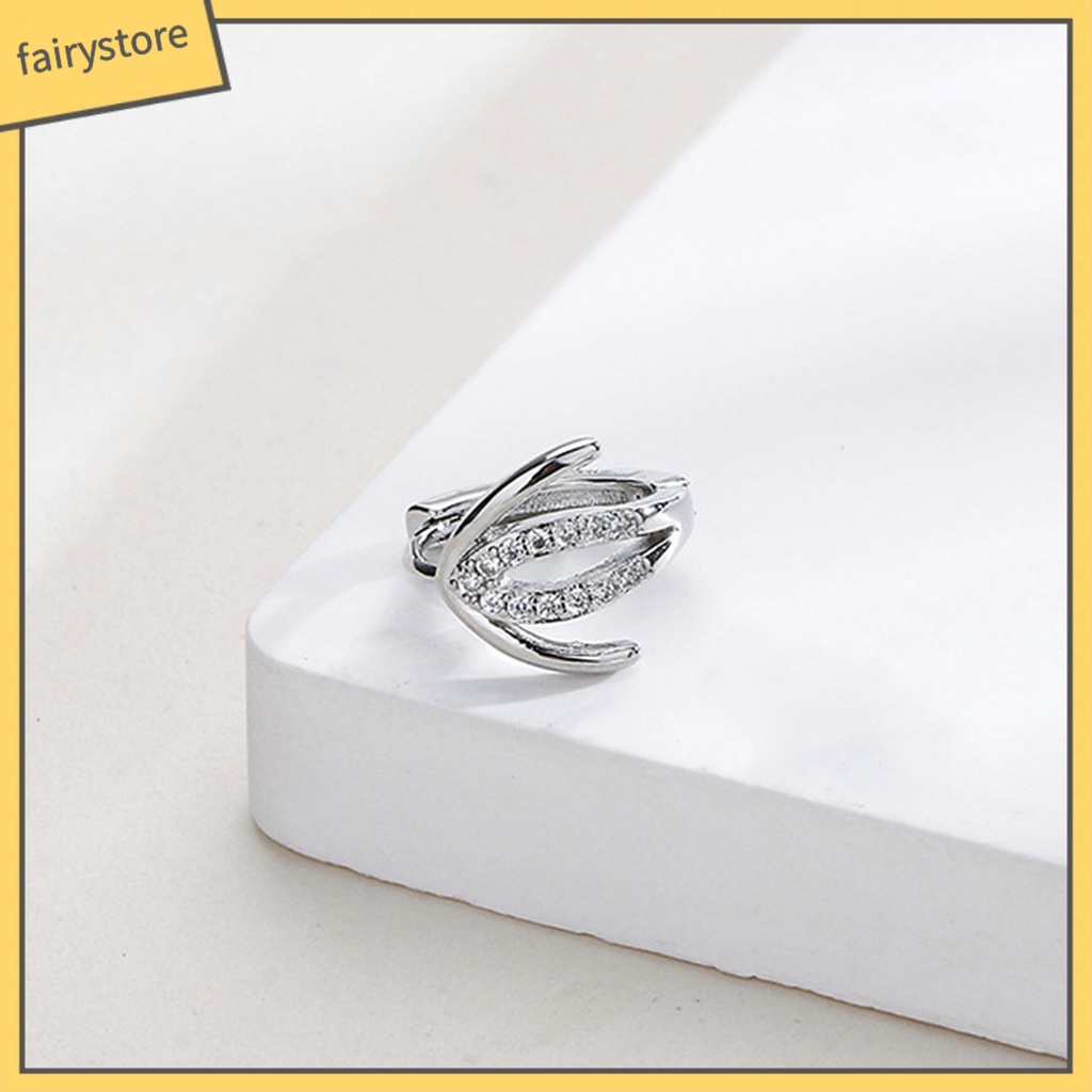 1 Bông Tai Hình Móng Vuốt Đính Đá Zircon Đơn Giản Thời Trang Dành Cho Nữ