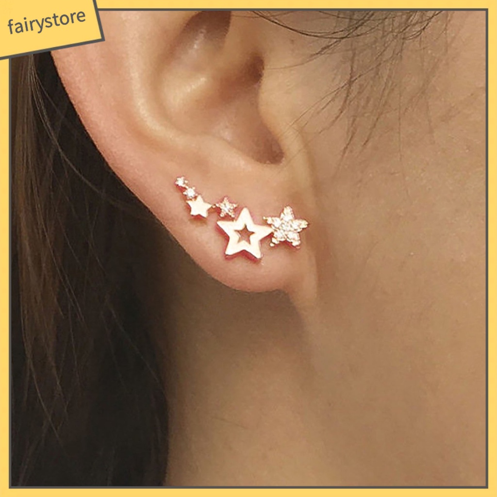 1 Đôi Bông Tai Hình Ngôi Sao Đính Đá Lấp Lánh Dành Cho Nữ