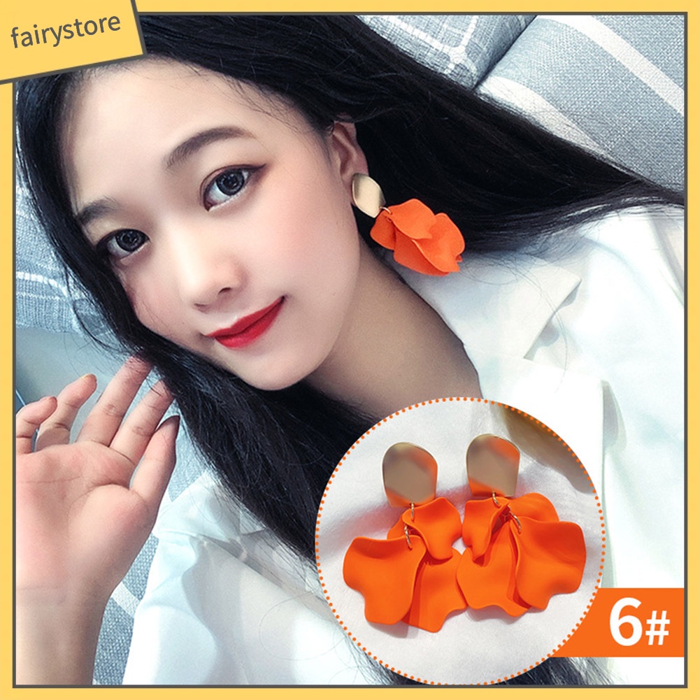 Bông Tai Hình Cánh Hoa Dạng Móc Thời Trang Dành Cho Nữ