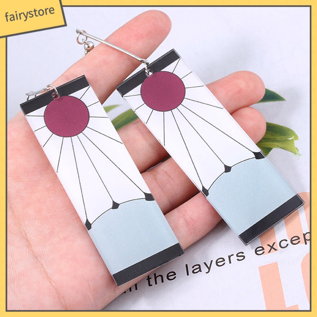 Bông Tai Hình Chữ Nhật Bằng Acrylic In Họa Tiết Hoạt Hình Dễ Thương