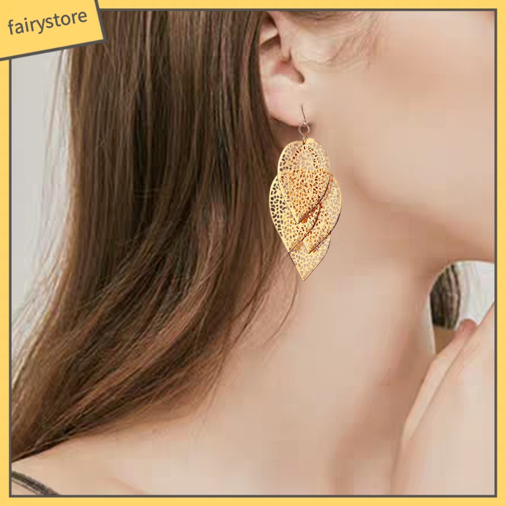 1 Đôi Bông Tai Tua Rua Mạ Điện Thời Trang Nữ Tính