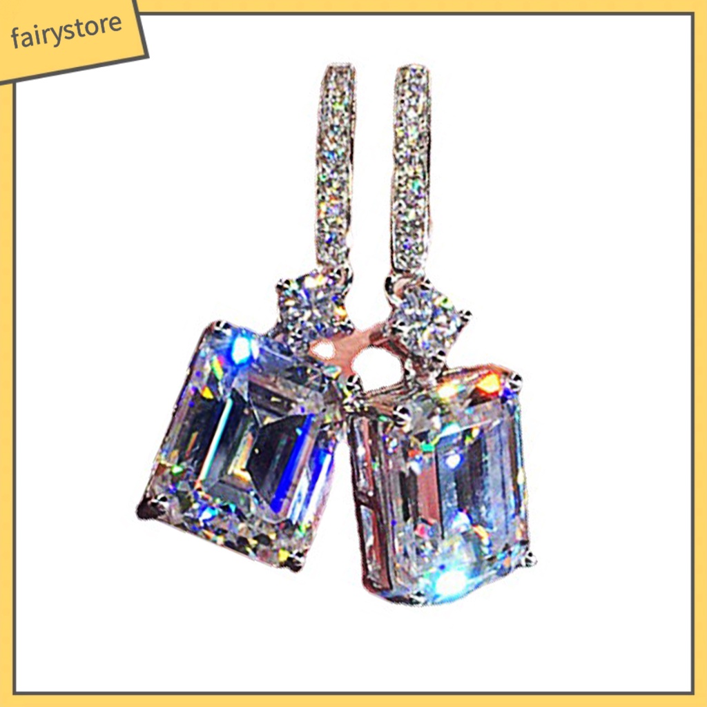 1 Đôi Bông Tai Hình Vuông Bằng Hợp Kim Thời Trang Công Sở Dành Cho Nữ