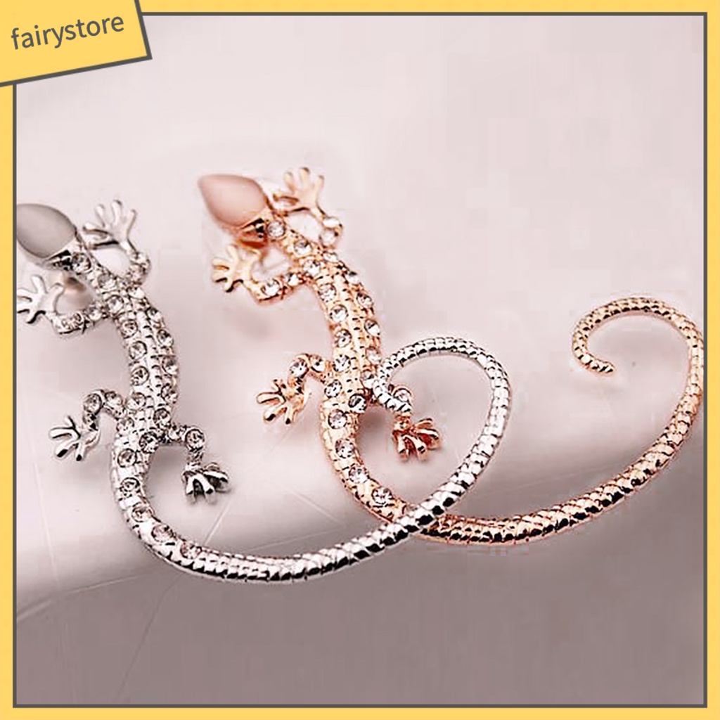 1 Khuyên Vành Tai Hình Thằn Lằn Đính Đá Thời Trang Cho Nữ