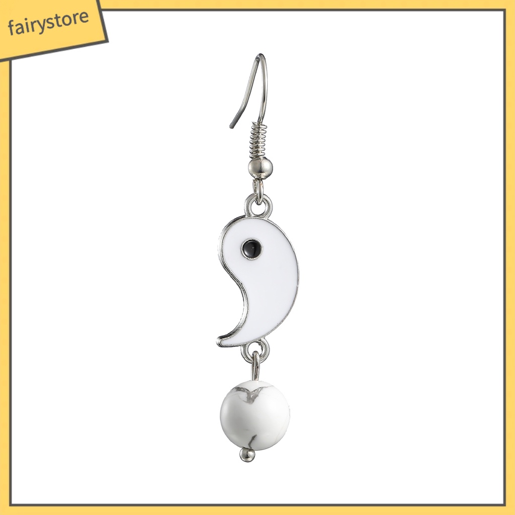 1 Đôi Bông Tai Tai Tai Âm Dương Bằng Hợp Kim Chống Mòn Phong Cách Vintage