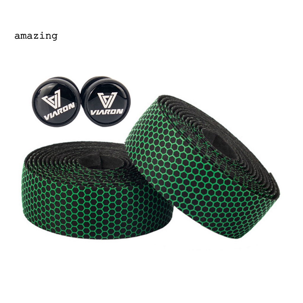1 Cặp Băng Quấn Tay Lái Xe Đạp Bằng Polyurethane Thiết Kế Kiểu Tổ Ong Chống Trượt Thoáng Khí Tiện Dụng