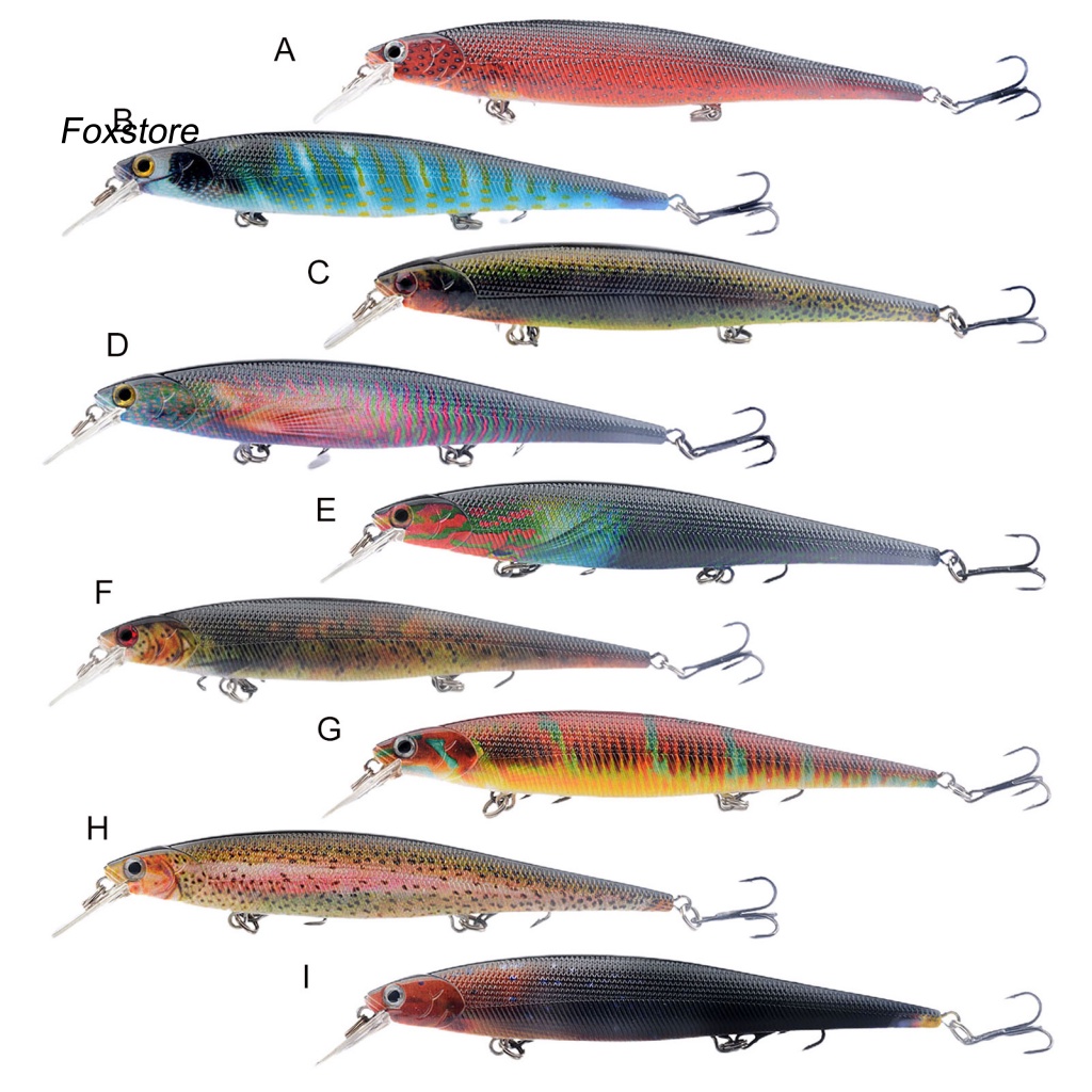 Mồi Câu Cá Nhân Tạo Cứng Màu Sắc Tươi Sáng Có Móc