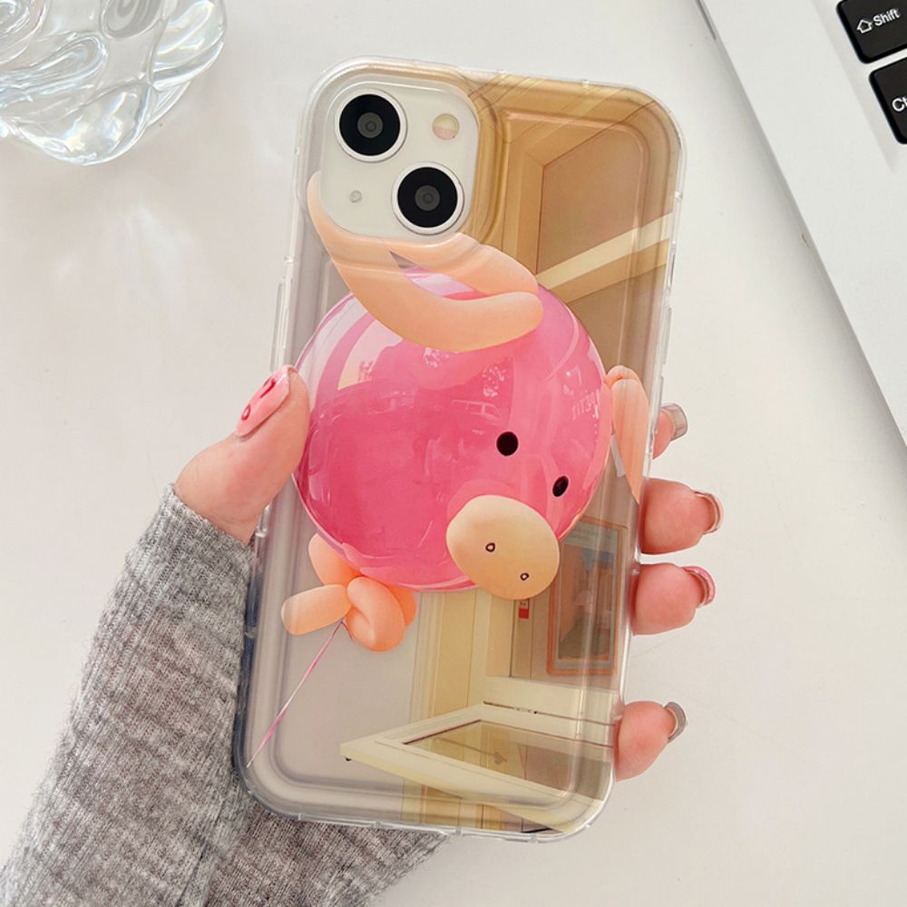 Ốp Điện Thoại TPU Mềm Hình Heo Hồng Có Túi Khí Chống Sốc Cho IPhone 11 14 13 12 Pro Max XS XR 7 8 +