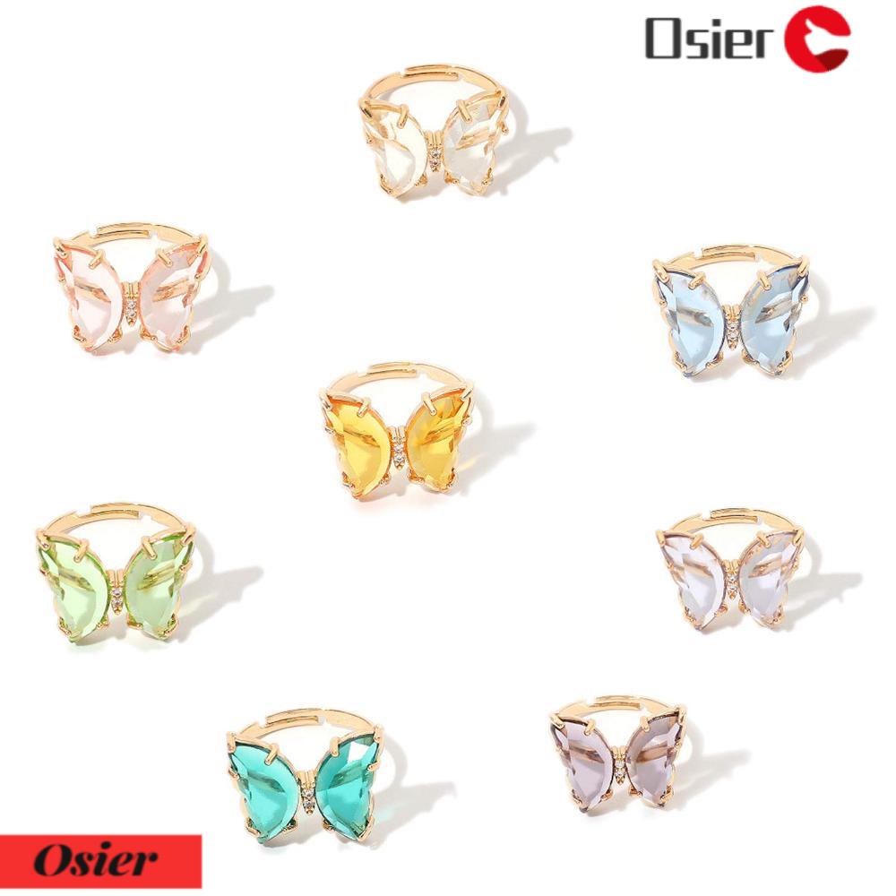 Nhẫn Hình Bướm Bằng Kim Loại Màu Sắc Ngọt Ngào Thời Trang Cho Nữ Osier