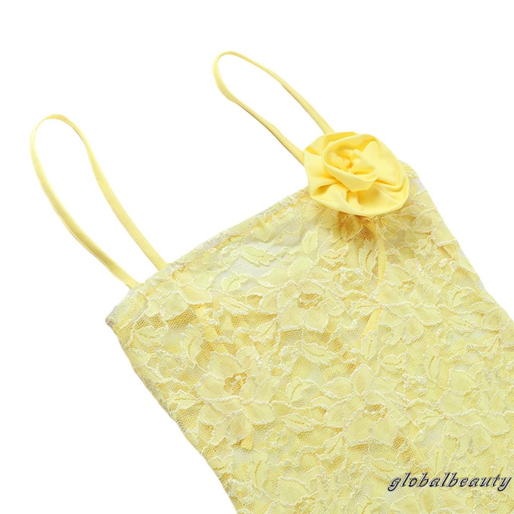 Đầm Dài Không Tay Nhìn Xuyên Thấu Họa Tiết Hoa Thời Trang Mùa Hè Cho Nữ