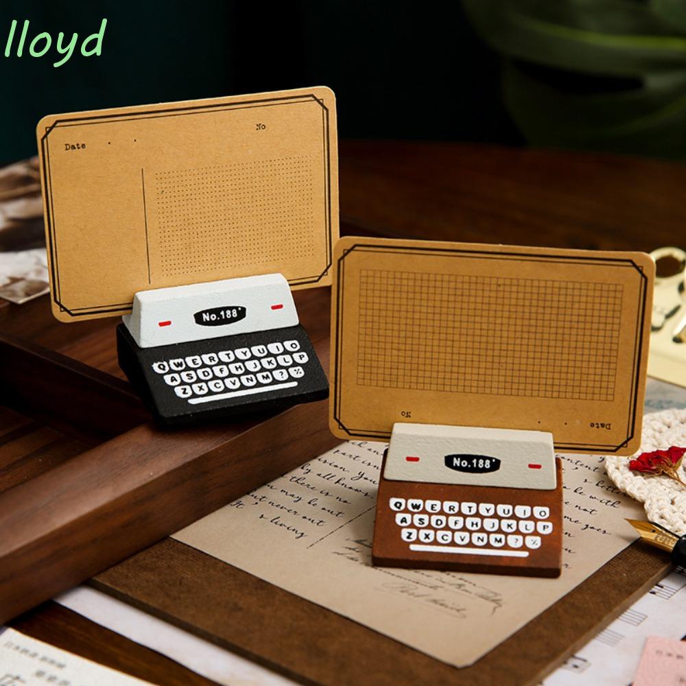 Lloyd Giá Đỡ Ghi Chú Để Bàn Mini Màu Cà Phê Đen Hình Máy Đánh Chữ Nhật / Trường Học / Văn Phòng Thủ Công Cổ