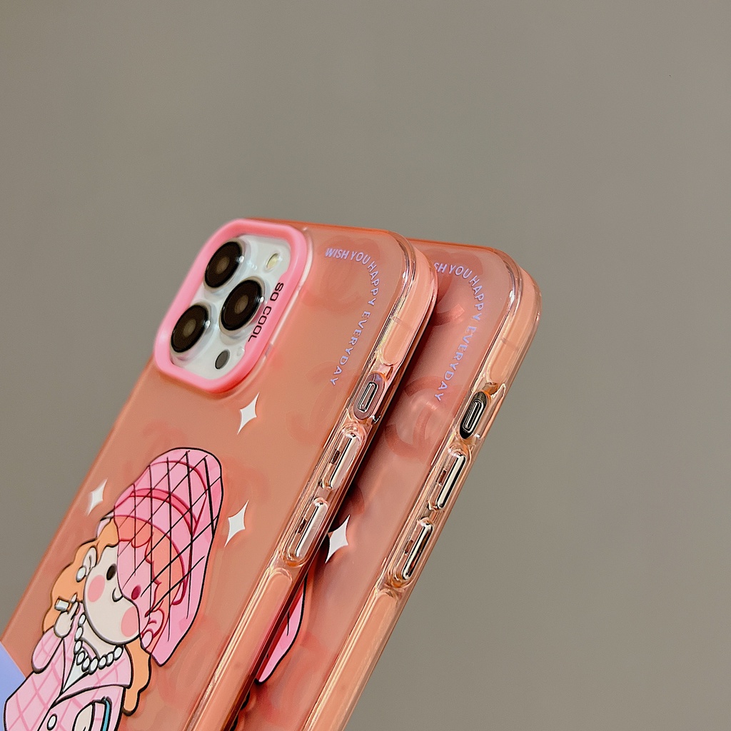 Ốp Điện Thoại tpu Mềm Nhám Trong Suốt Họa Tiết Hoạt Hình Hai Mặt Cho iPhone 11 13 12 14 PRO MAX