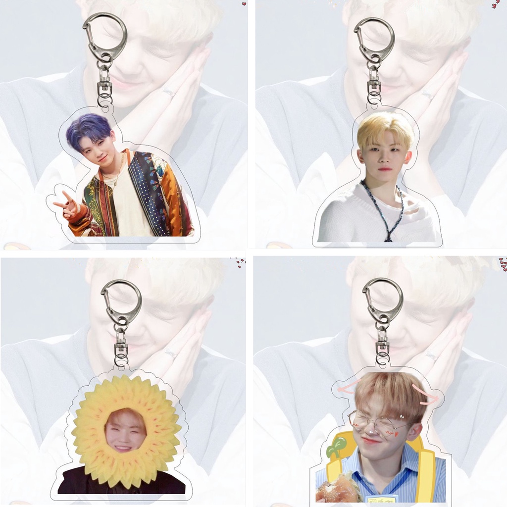 1 Móc Chìa Khóa Acrylic Hình Nhóm Nhạc SEVENTEEN JUN HOSHI WONWOO WOOZI