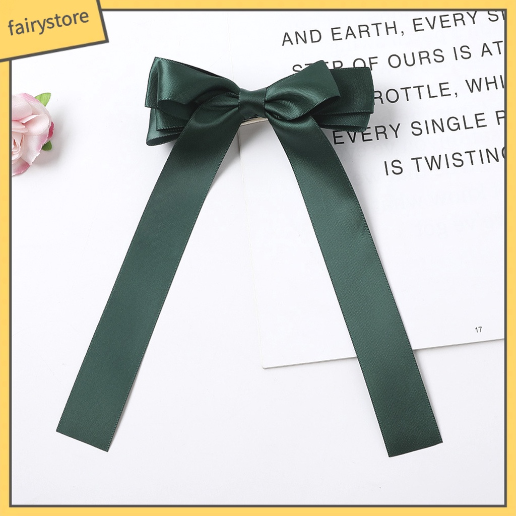 Kẹp Tóc Hình Nơ Màu Trơn Phong Cách Dành Cho Nữ