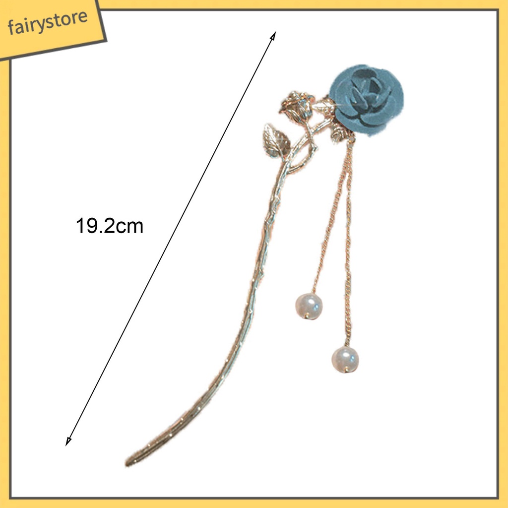 Trâm Cài Tóc Đính Hạt Và Tua Rua Chống Trượt Trang Trí Hoa Hồng Dễ Thương Dành Cho Bạn Nữ