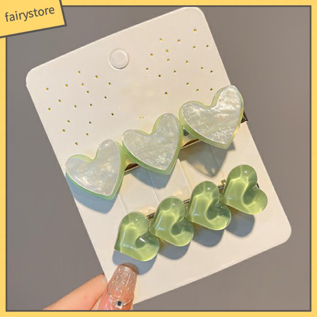 Set 2 Kẹp Tóc Hình Trái Tim Xinh Xắn Cho Nữ