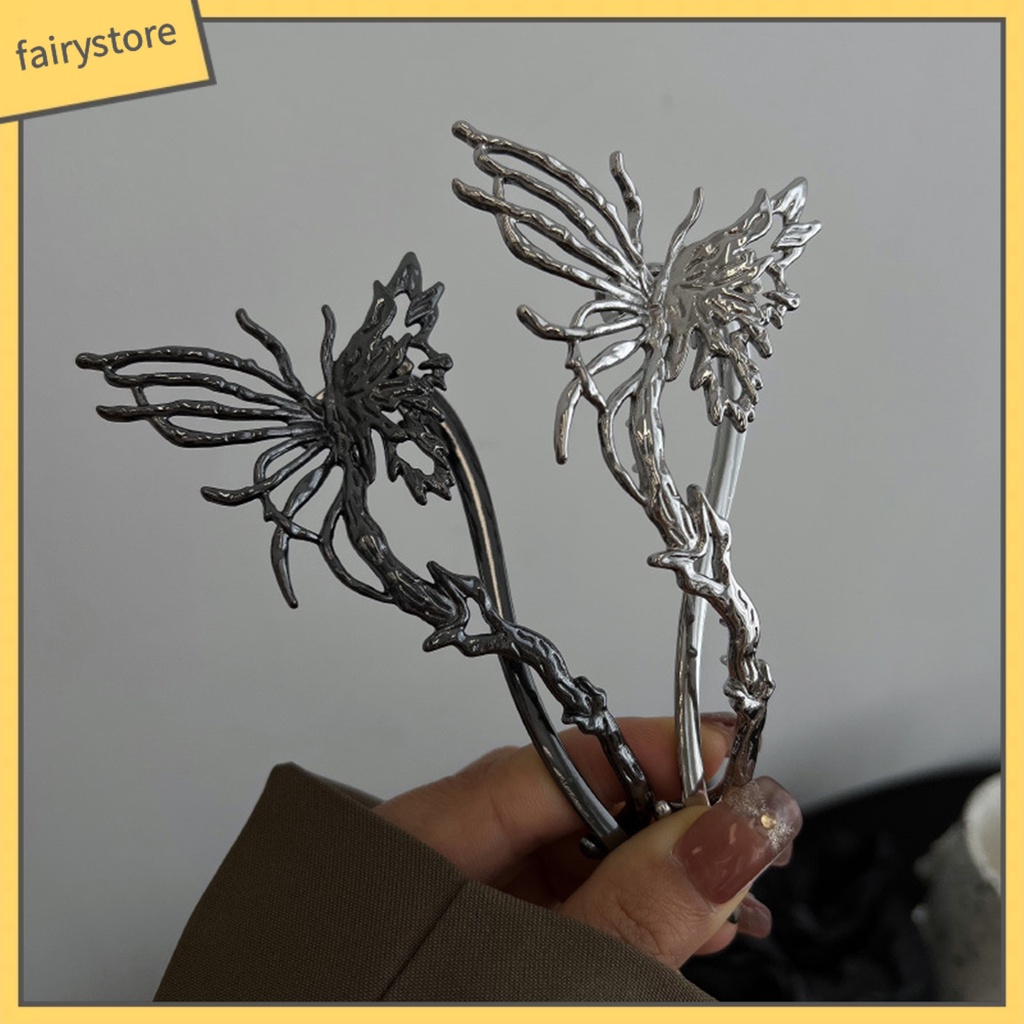 Kẹp Tóc Hình Bướm Màu Sáng Thanh Lịch Chống Rơi Cho Nữ