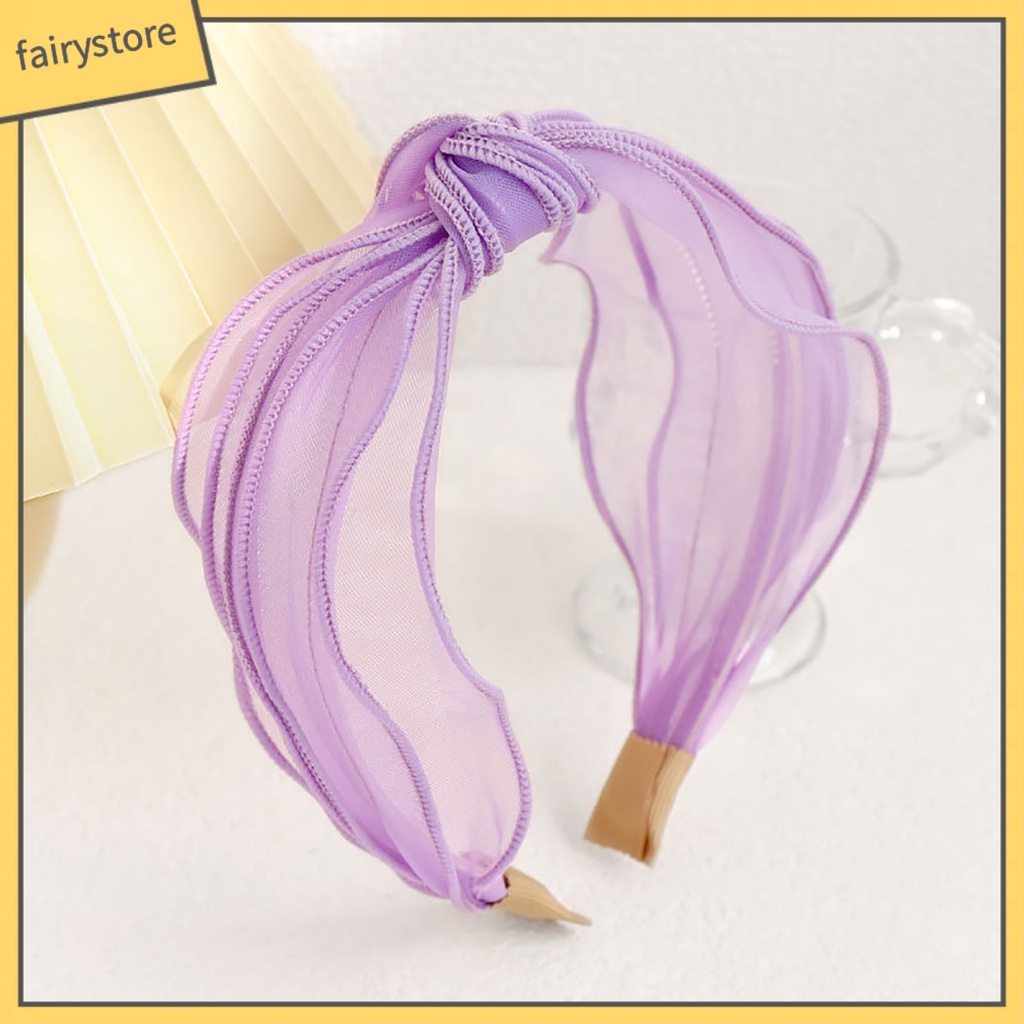 Băng Đô Cài Tóc Bản Rộng Chống Trượt Thắt Nút Màu Trơn Đáng Yêu Thích Hợp Sử Dụng Hàng Ngày