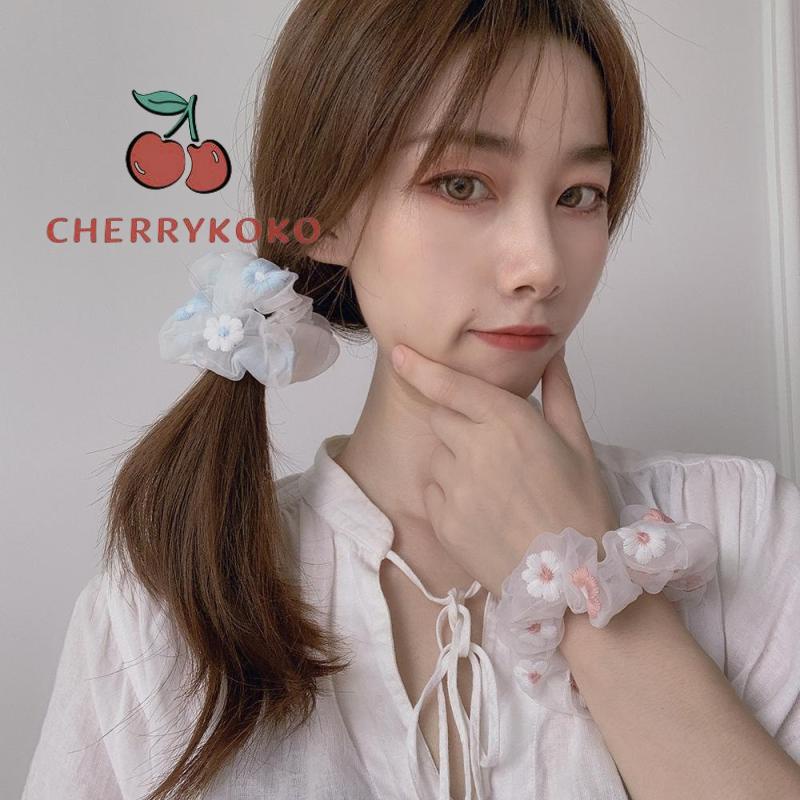 🍒🍒CHERRYKOKO Dây Buộc Tóc Hoa Xinh Xắn Nhiều Màu Sắc Cho Bé Gái