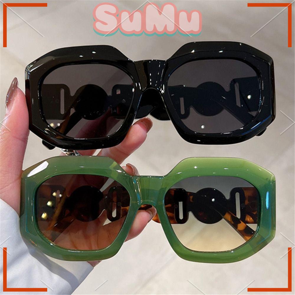 SUMU Kính Mát Oversize Chống Tia UV400 Tròng Lục Giác Cho Cả Nam Và Nữ
