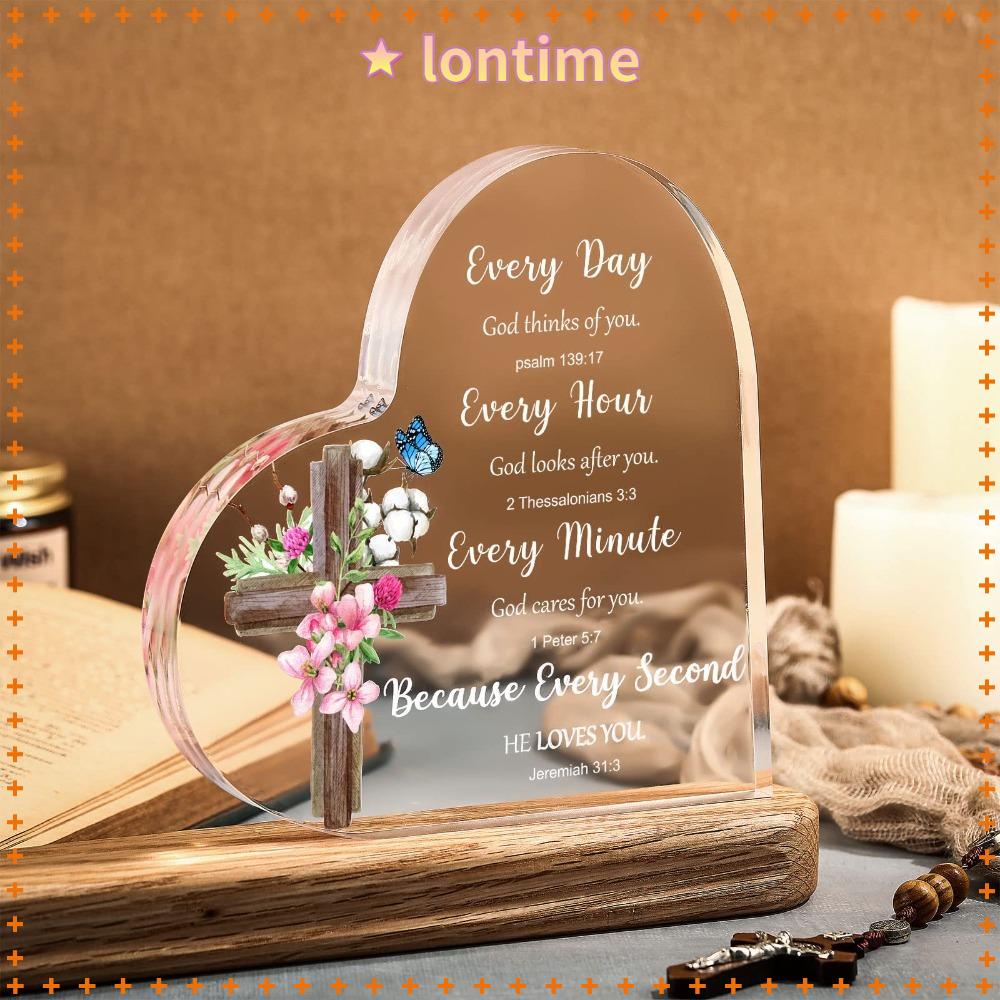 Lontime Phụ Nữ Christian Trái Tim Acrylic|Quà Tặng Trang Trí Linh Hồn