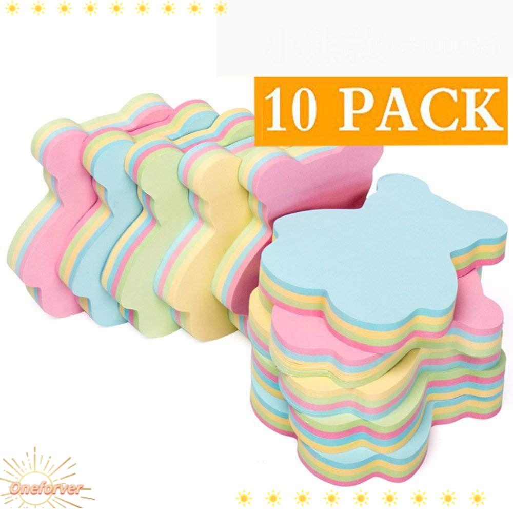FOREVER Set 10 Tờ Giấy Dán Ghi Chú Tự Dính Họa Tiết Dễ Thương Sáng Tạo 10 Tờ