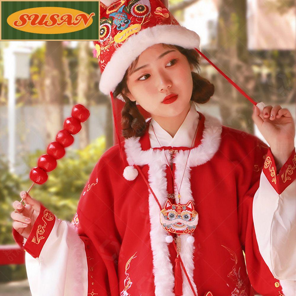 Mũ Giữ Ấm Mùa Đông Thêu Tay Phong Cách Trung Hoa Mừng Năm Mới 2022 Cho Bé Sơ Sinh