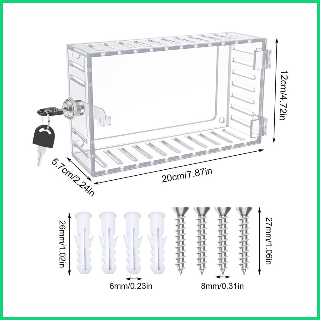 Hộp Khóa Bảo Vệ Bằng Acrylic Trong Suốt Gắn Tường Thông Dụng Cho jiwvn