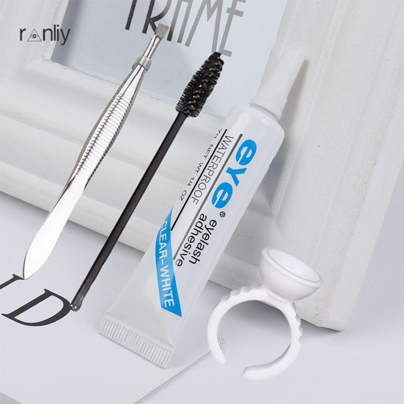 Ranliy💗Bộ Bốn Món Keo Dán Lông Mi Giả Kèm Khay Nhẫn Chuyên Dụng