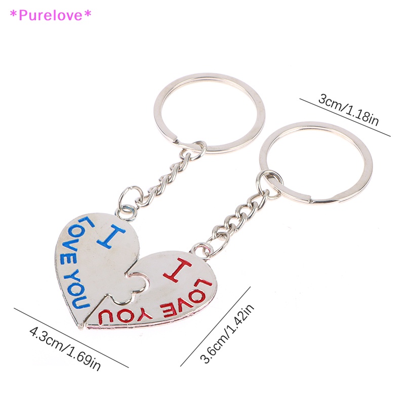 1 Cặp Móc Khóa Hợp Kim Kẽm Mạ Bạc Hình Trái Tim Sáng Tạo Cho Cặp Đôi Mới