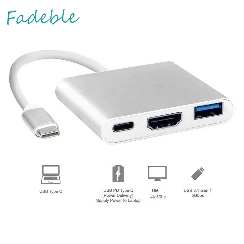 Bộ Chia USB 3.1 10Gbps HDMI TYPE-C 3 Trong 1 Cho Laptop