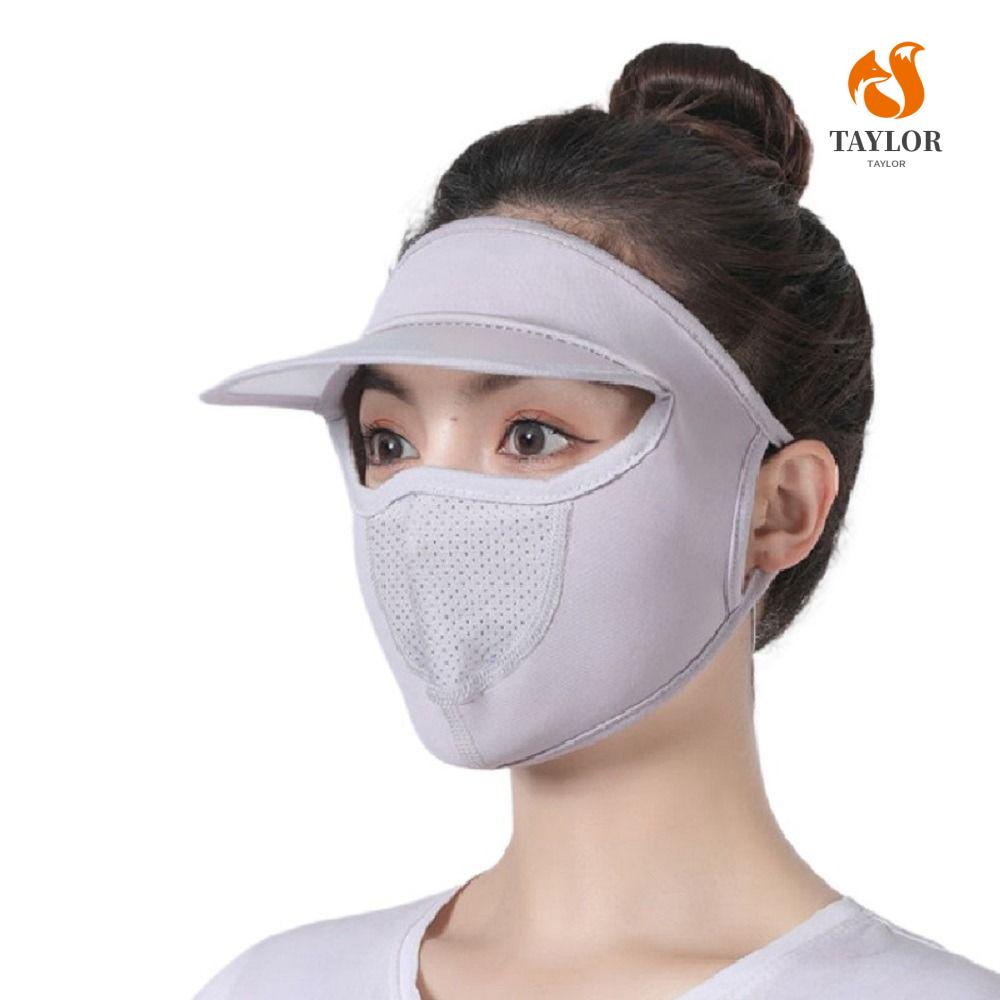 Khẩu Trang Chống Nắng TAYLOR1 Bằng Lụa Lạnh Màu Trơn Thoáng Khí Có Thể Điều Chỉnh Bảo Vệ Mắt